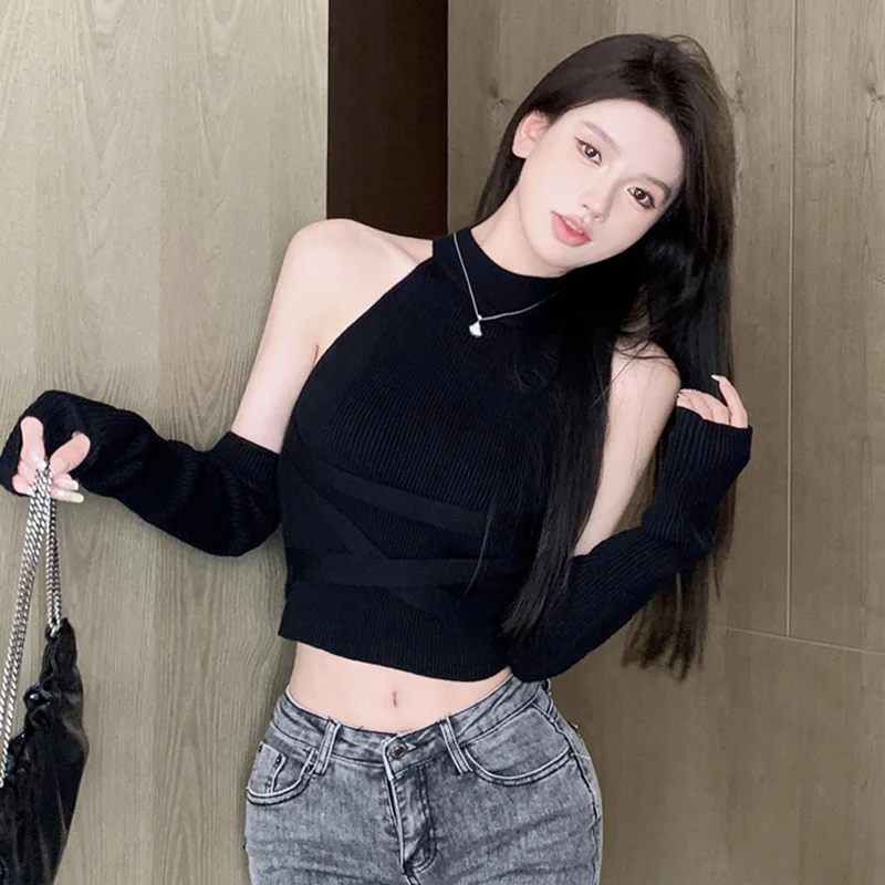 Korean Style Strapless Knitted Camisole: Gen Z Streetwear Fashion