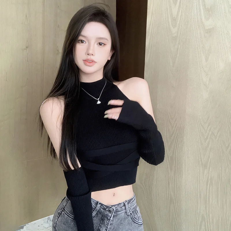 Korean Style Strapless Knitted Camisole: Gen Z Streetwear Fashion