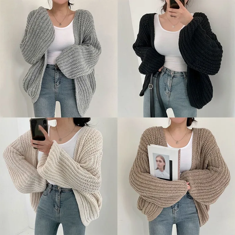 Korean V-Neck Sweater Jacket: Gen Z Y2K K-POP Streetwear