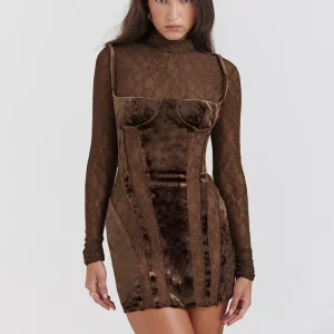 Lace Print Patchwork Bodycon Dress | Sexy Slim Fit for Gen Z & Y2K Fashion | K-POP & Korean Streetwear Style