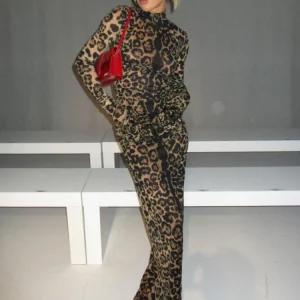 Leopard Print Maxi Dress: Sexy & Elegant Women's Evening Partywear