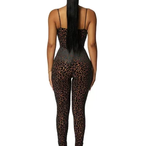 Leopard Print Sleeveless Backless Jumpsuit for Women - Sexy K-POP Streetwear Fashion