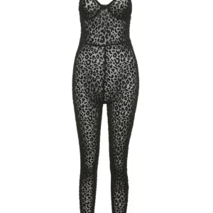 Leopard Print Sleeveless Backless Jumpsuit for Women - Sexy K-POP Streetwear Fashion