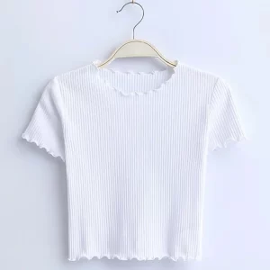 Retro K-POP Short Sleeve T-Shirt for Women | Slim Fit Streetwear Tee