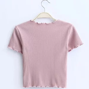 Retro K-POP Short Sleeve T-Shirt for Women | Slim Fit Streetwear Tee