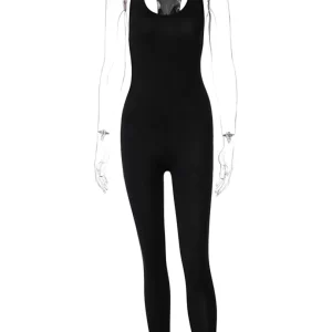 Solid Bodycon Sleeveless Jumpsuit | Women's Streetwear Fashion