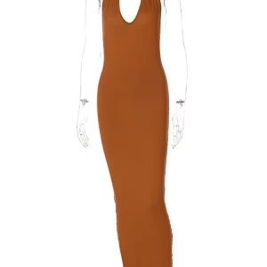 Solid V-Neck Sleeveless Bodycon Maxi Dress | Sexy Summer Fashion for Women | K-POP & Korean Streetwear