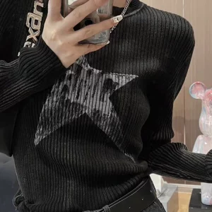 Striped O-Neck Sweater: Oversized Knit Pullover for Women - Korean Fashion Streetwear