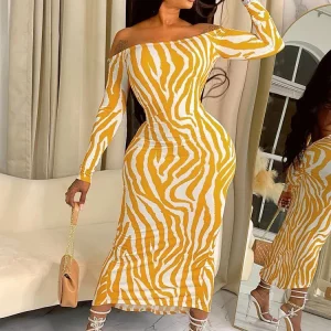 Striped Print Backless Ruched Maxi Dress | Long Sleeve Streetwear Fashion