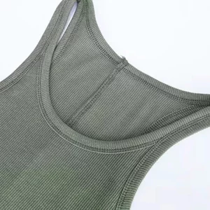 Vintage Ribbed Knit Tank Top: Gen Z & Y2K K-POP Streetwear in Green