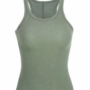 Vintage Ribbed Knit Tank Top: Gen Z & Y2K K-POP Streetwear in Green