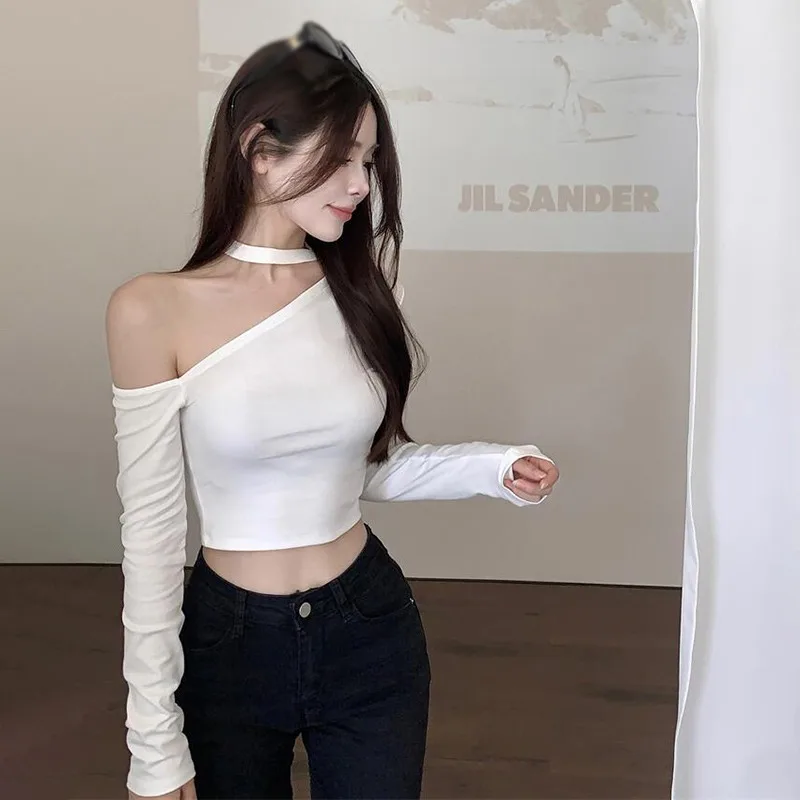 Y2K Hollow Out Halter T-Shirt for Women | K-POP Streetwear Fashion