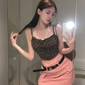 Y2K Lace Patchwork Crop Top: Vintage Korean Fashion for Gen Z Women