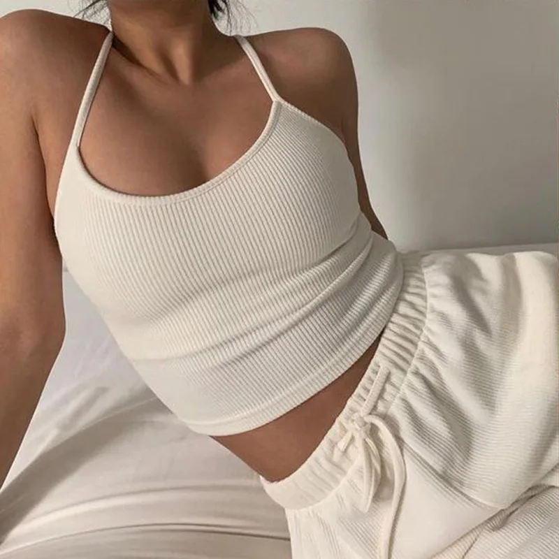 Y2K Monochrome Crop Top: Sexy Low-Cut Threaded Women's Streetwear