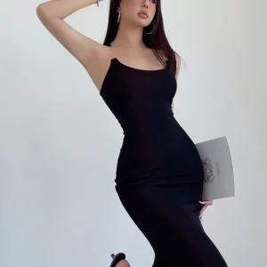 Y2K Sleeveless Bodycon Dress: Elegant Party Wear for Gen Z Women