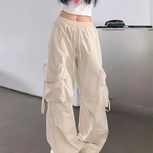 Y2K Streetwear Cargo Pants for Women: Vintage Wide Leg Harajuku Style