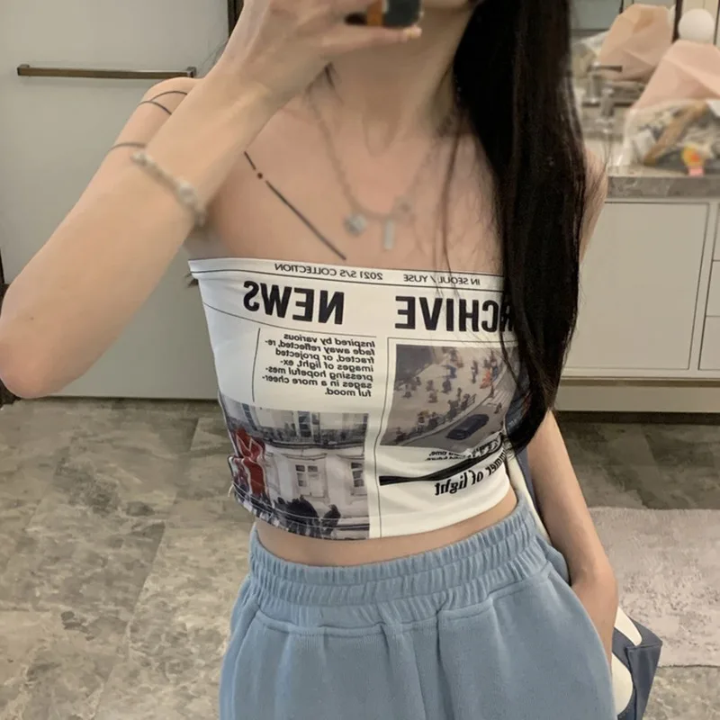 Y2K Summer Crop Top: Harajuku Style for Gen Z Women - K-POP & Streetwear Fashion