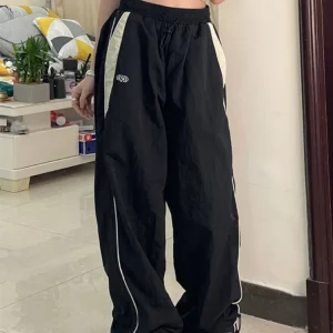 Y2K Women's Korean Streetwear Baggy Parachute Track Pants