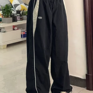 Y2K Women's Korean Streetwear Baggy Parachute Track Pants